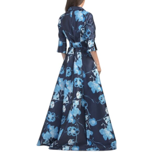 RENE BY RENE RUIZ Long Sleeve Floral Jacquard Gown - Picture 2 of 2